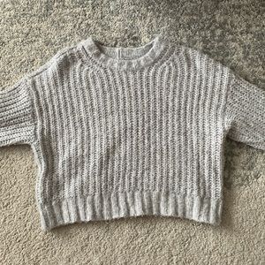 American Eagle Grey Cropped Sweater